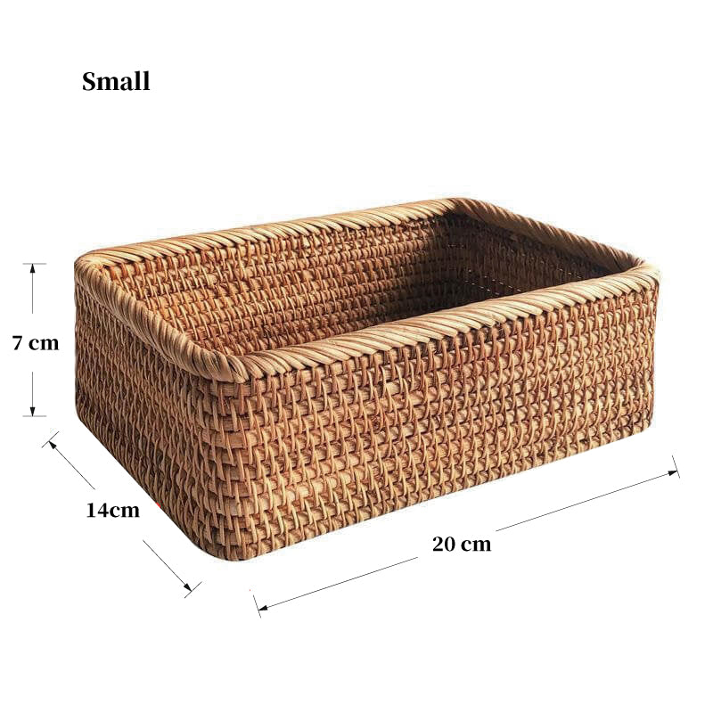 Rattan Woven Rectangular Basket -Small