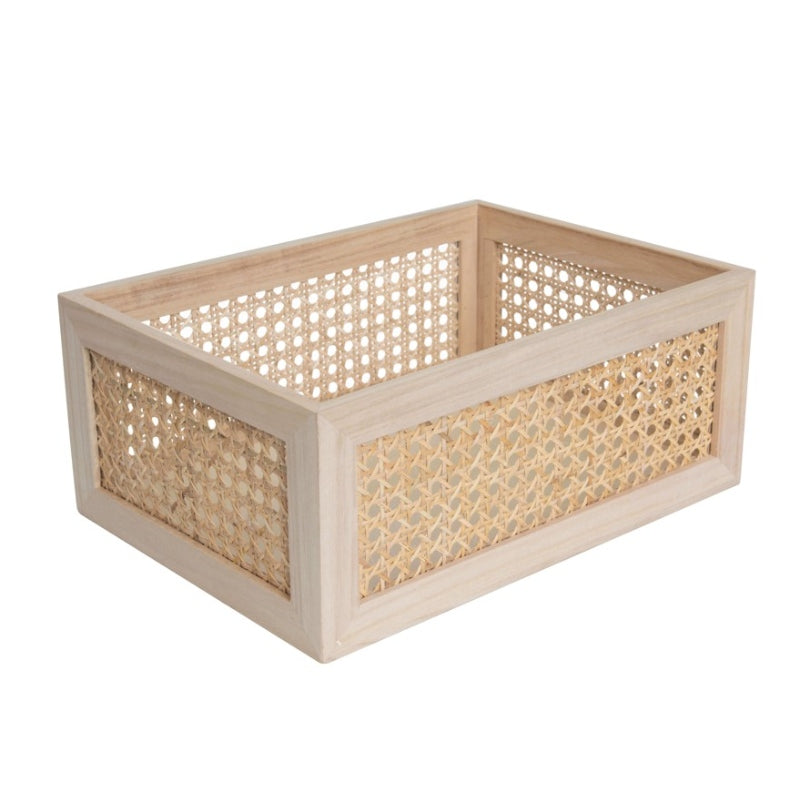 Natural Woven Storage Baskets / / decorative storage box with Solid