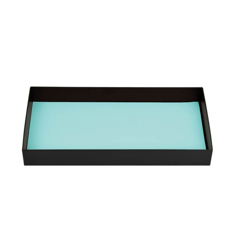 Classic Black Rectangle Metal Accessory Tray for Display GreenLivingLife