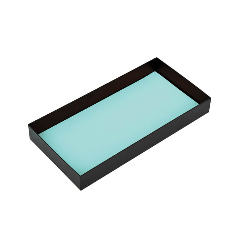 Classic Black Rectangle Metal Accessory Tray for Display GreenLivingLife