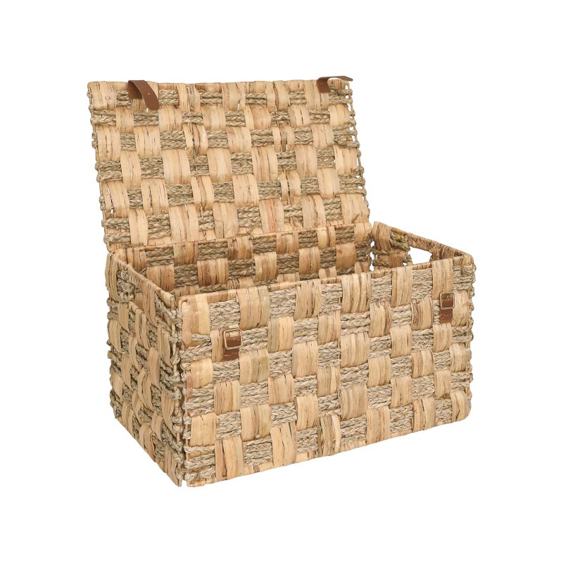 Natural Woven Rattan Baskets with Handles / Handmade Wicker Storage