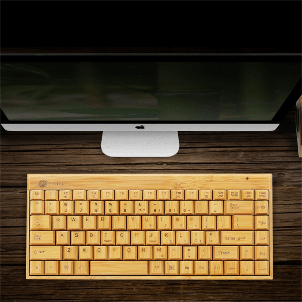 EcoFriendly Wooden/Bamboo Keyboard With Wireless Bluetooth