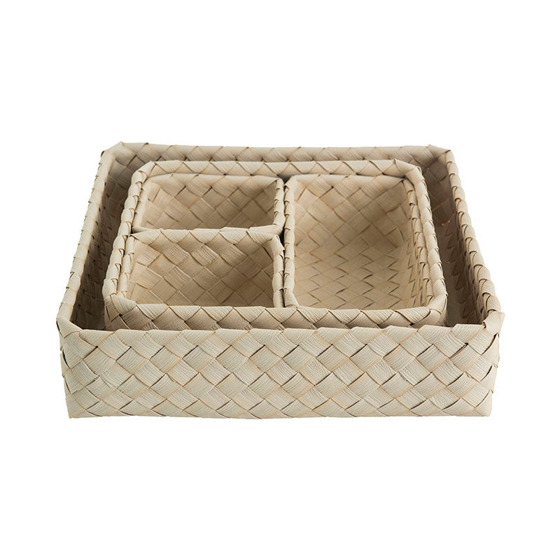 We think storage.™ Resin Rattan Storage Bin, Beige (Set Of 5)