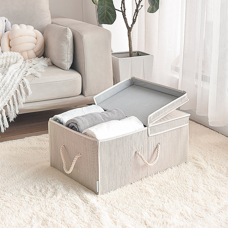 We think storage.™ 65L Foldable Organizing Storage Bin with Double Lids (Beige/Gray/White)