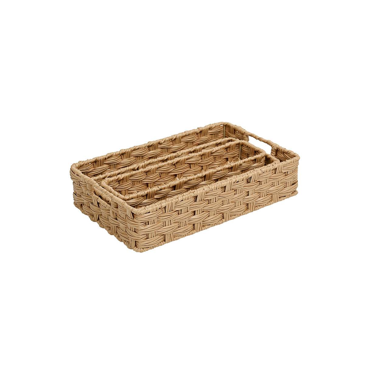 We think storage.™ Resin Rattan Storage Bins for Desktop Storage (Set of 3)