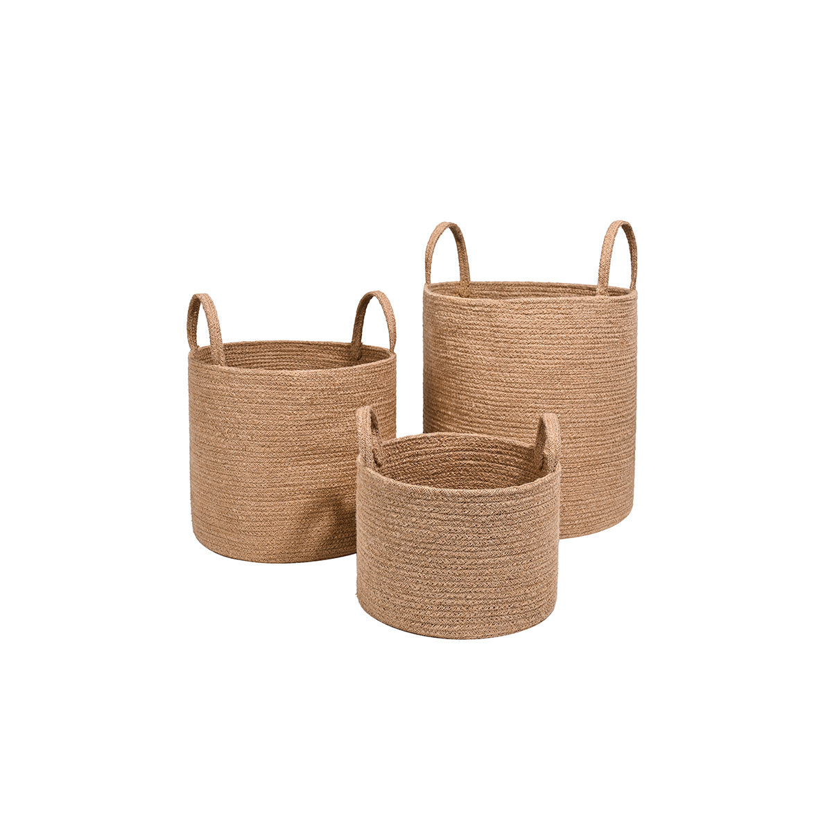 We think storage.™ Natural Jute Storage Bins with Handles (Set of 3)