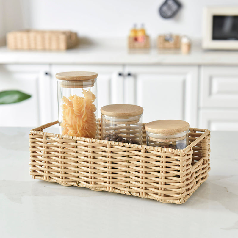 We think storage.™ Resin Rattan Storage Bin, Beige (Set Of 5)