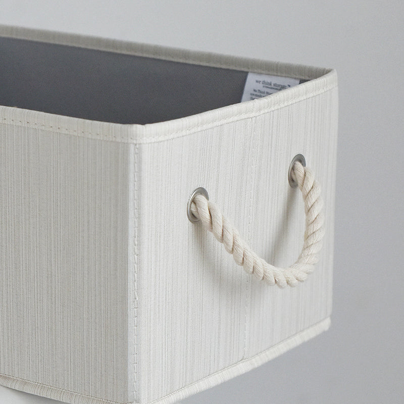 We think storage.™ Foldable Organizing Storage Bin with Rope Handle, Ivory (11L/20L/34L)