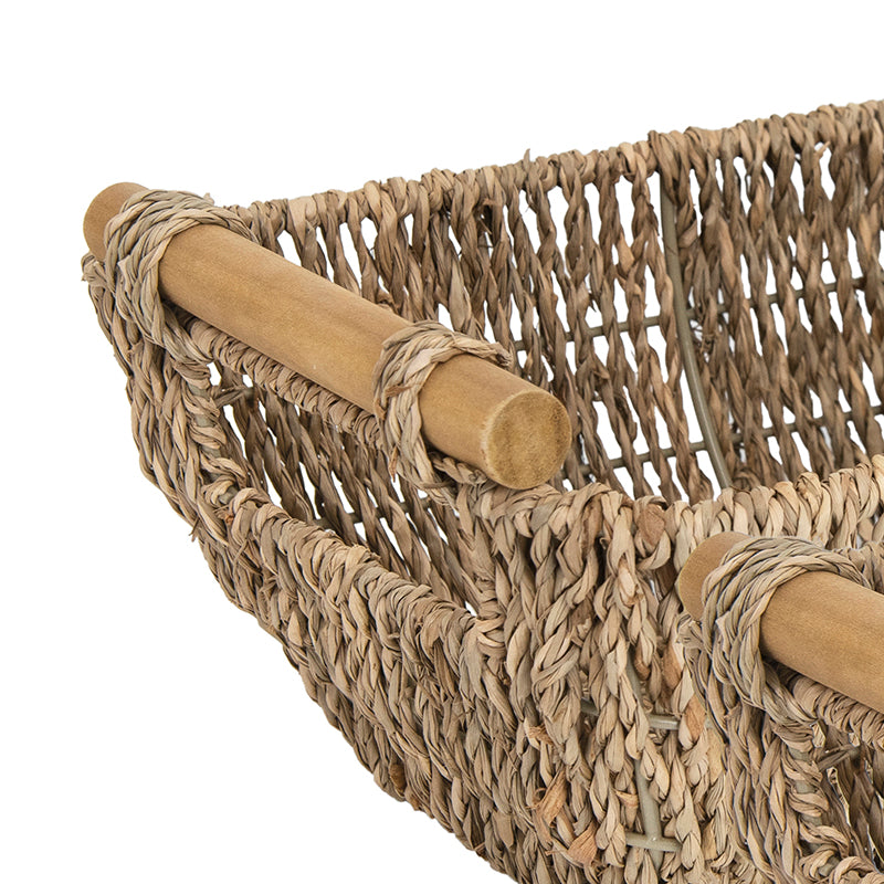 We think storage.™ Natural Seagrass Storage Baskets with Wooden Handles (Set Of 2)