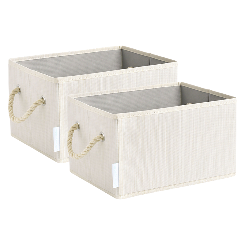 We think storage.™ Foldable Organizing Storage Bin with Rope Handle, Ivory (11L/20L/34L)