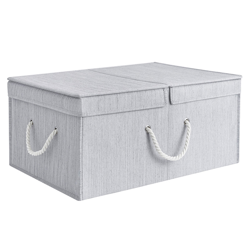 We think storage.™ 65L Foldable Organizing Storage Bin with Double Lids (Beige/Gray/White)