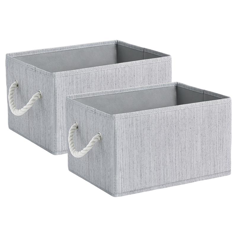 We think storage.™ Foldable Organizing Storage Bin with Rope Handle, Gray (11L/20L/34L)