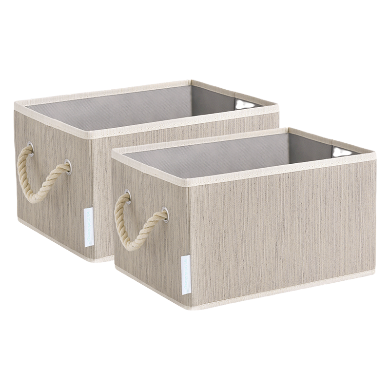 We think storage.™ Foldable Organizing Storage Bin with Rope Handle, Clay (11L/20L/34L)