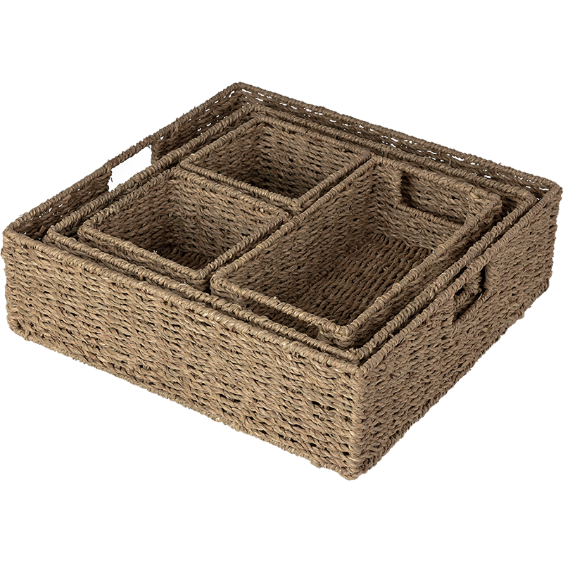 We think storage.™ Natural Seagrass Storage Bin (set of 5)