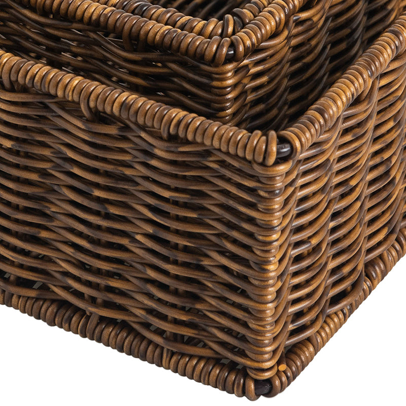 We think storage.™ Resin Rattan Storage Bin, Brown (Set Of 5)