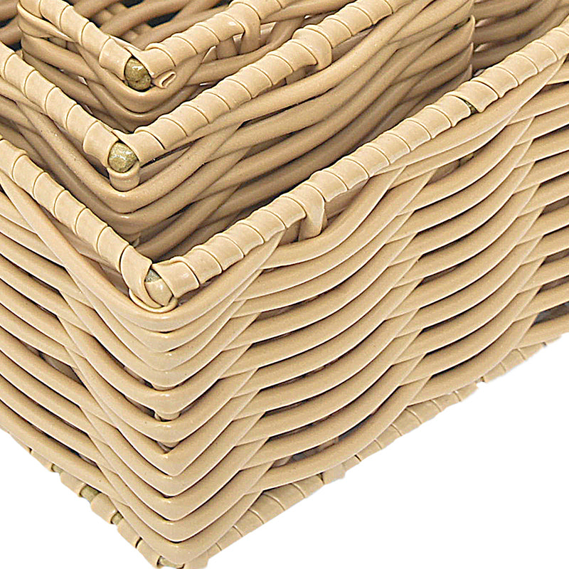 We think storage.™ Resin Rattan Storage Bin, Beige (Set Of 5)