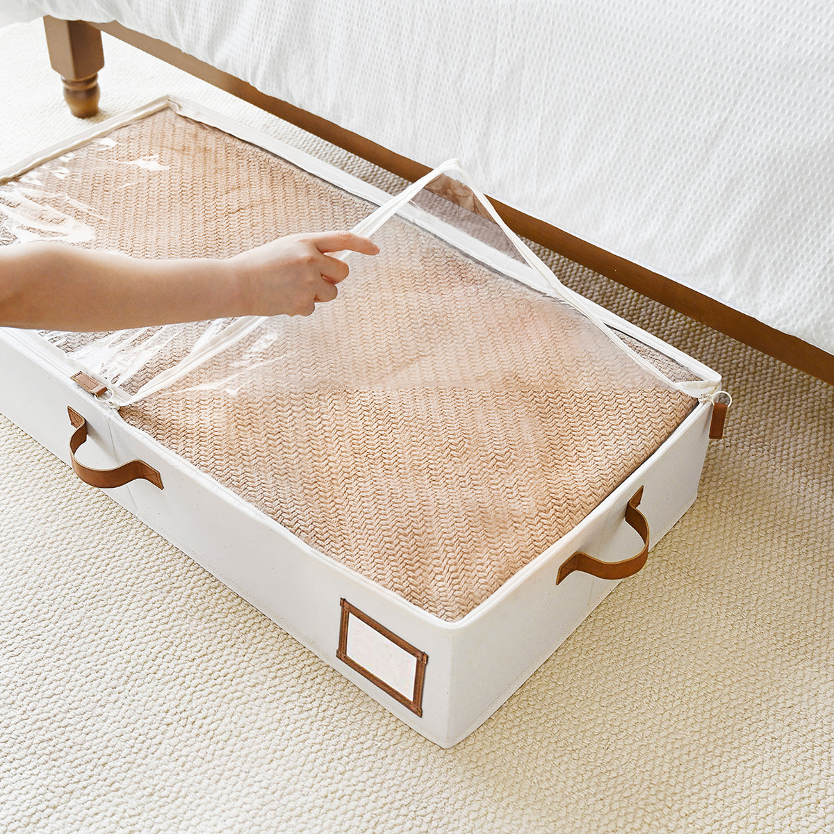 We think storage.™ Under Bed Fabric Storage Bin with Transparent Lid (Set of 2)