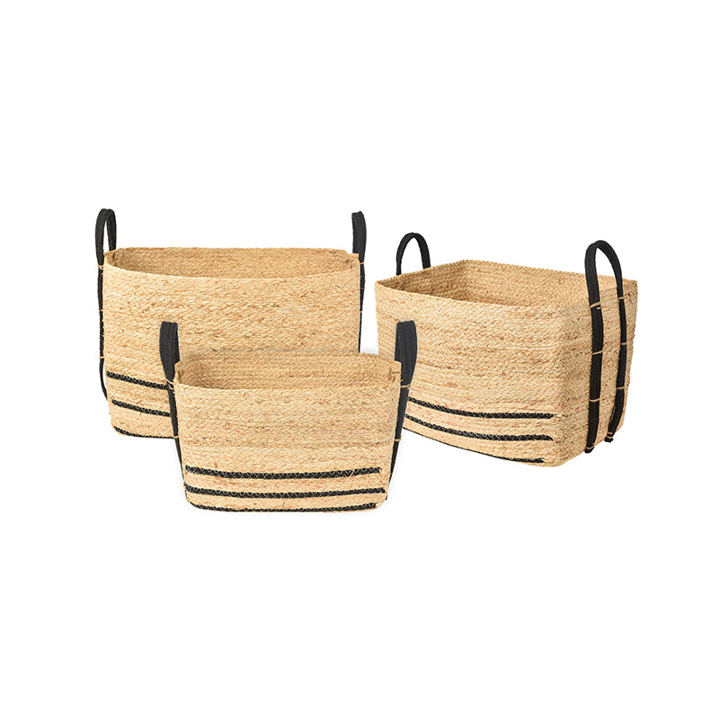 We think storage.™ Natural Corn Husk Storage Basket Cotton Grip