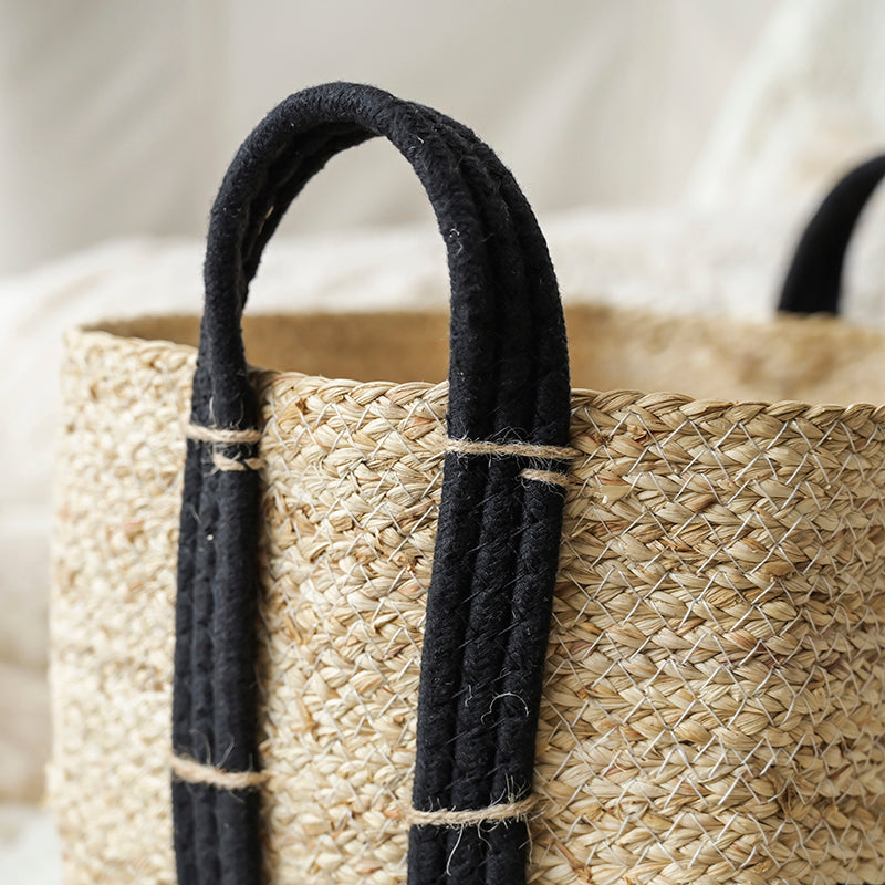 We think storage.™ Natural Corn Husk Storage Basket Cotton Grip