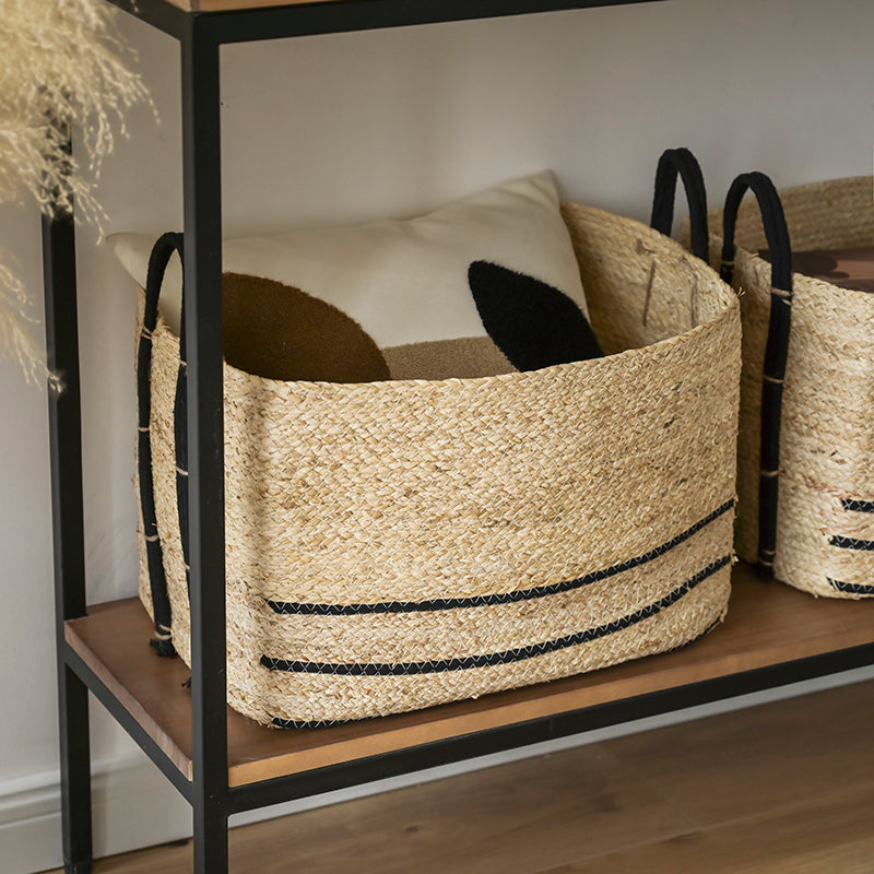 We think storage.™ Natural Corn Husk Storage Basket Cotton Grip