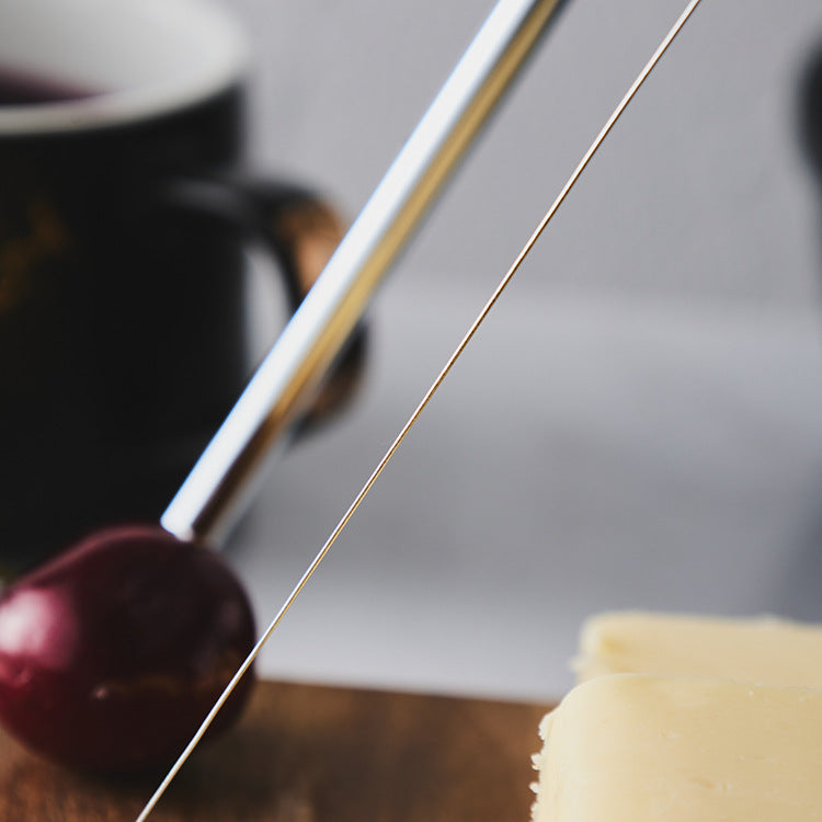 Wood and Marble Cheese Cutting Board with Slicer