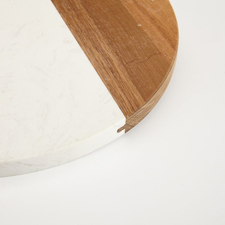 Wood and Marble Round Chopping Board
