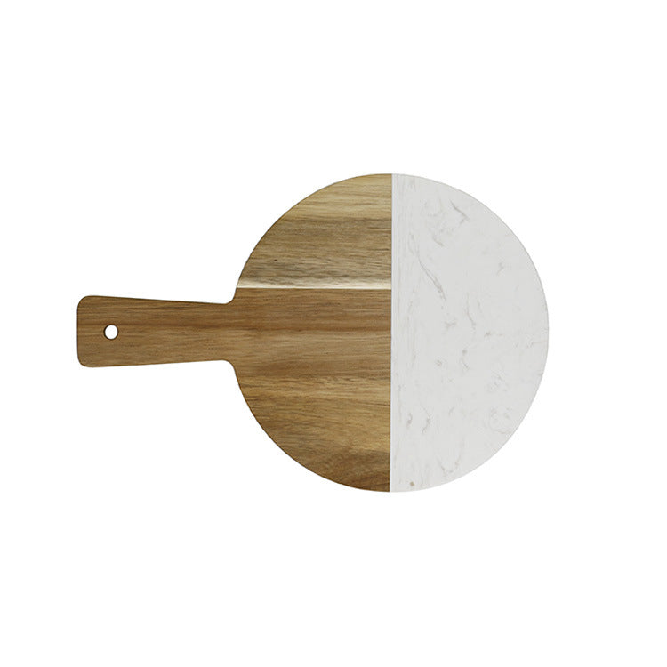 Wood and Marble Round Cutting Board