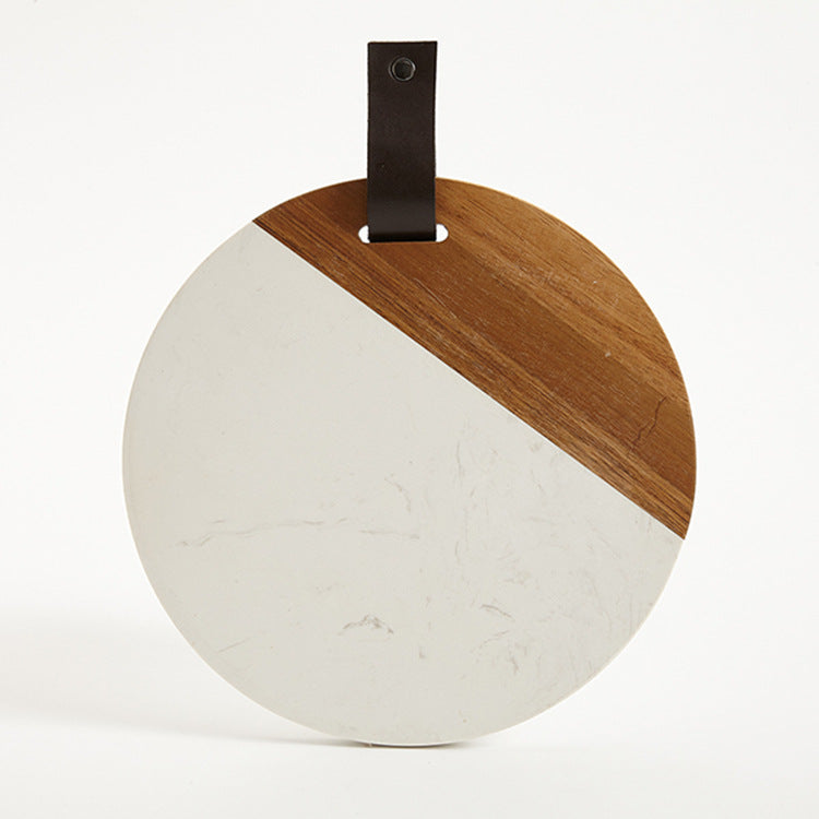Wood and Marble Round Chopping Board