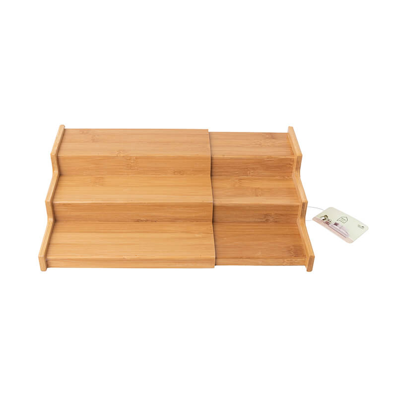 3-tier Bamboo Spice Rack Kitchen Organizer Sturdy Adjustable Shelf