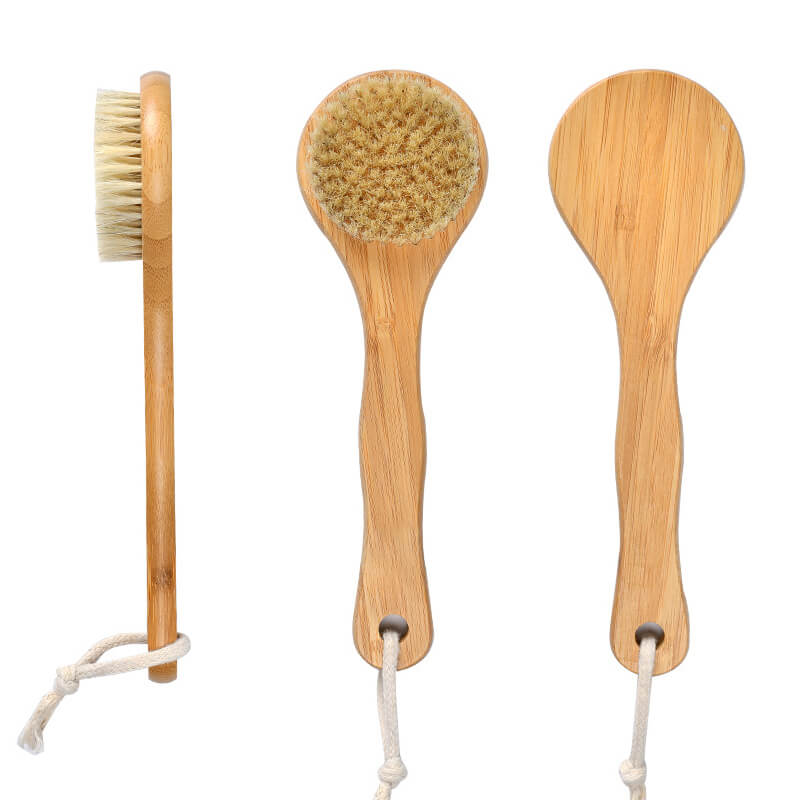 Middle Long Handle Bamboo Shower Brush