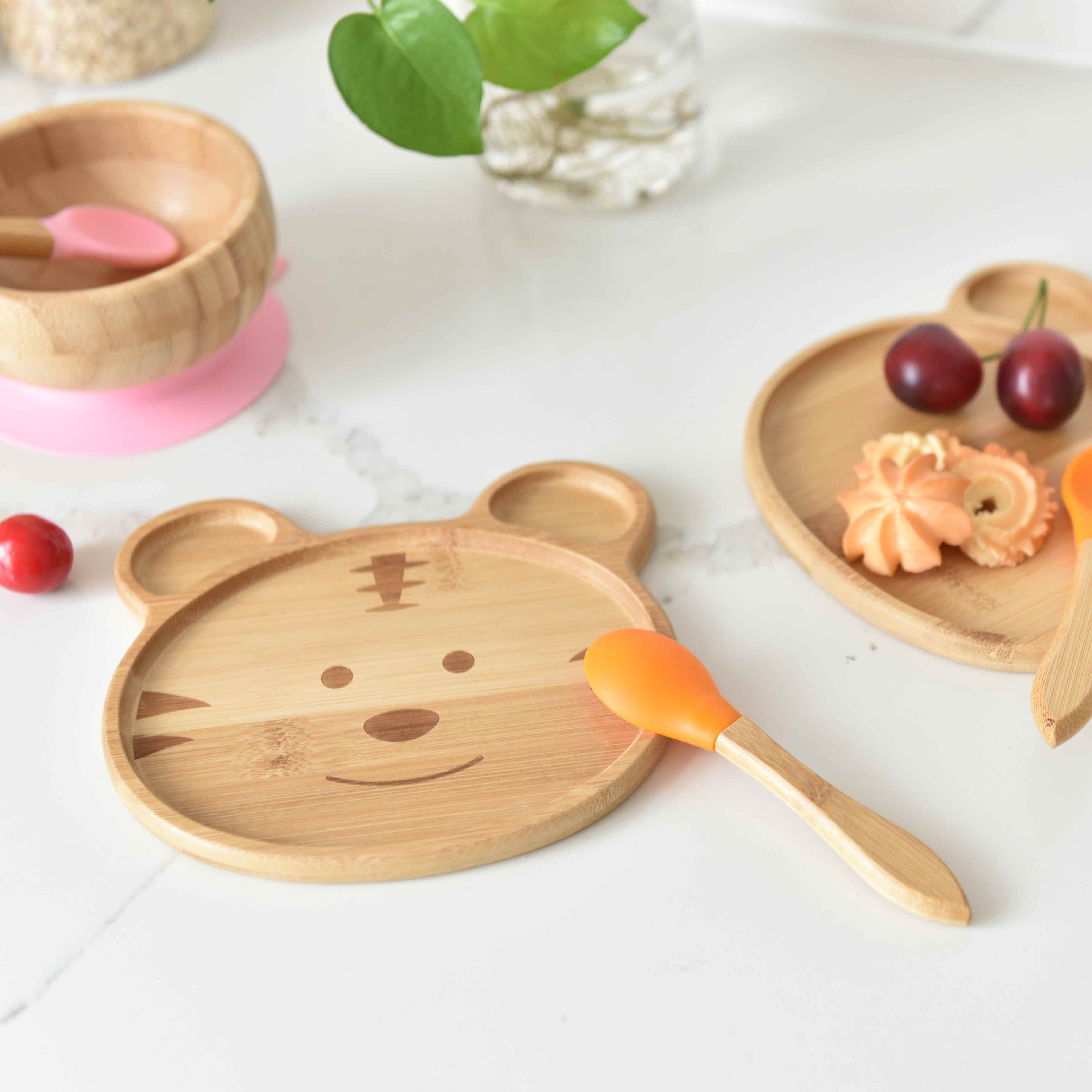 Cute Tiger Baby/Toddler Bamboo Plate/ Snack Tray
