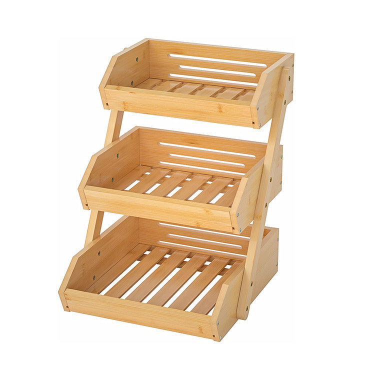 3-Tier Bamboo Fruit Holder for Kitchen Countertop