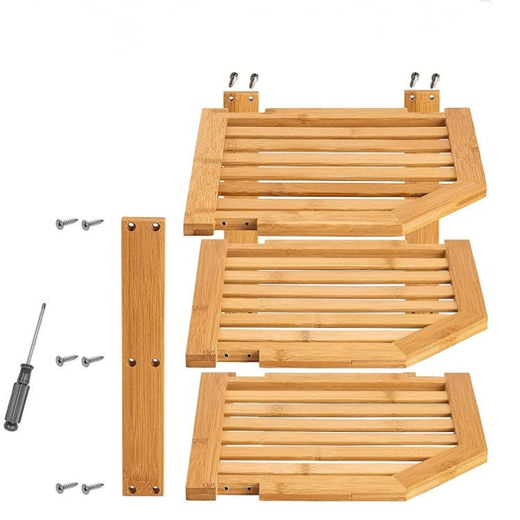 3-Tier Bamboo Kitchen Storage Shelf for Countertop