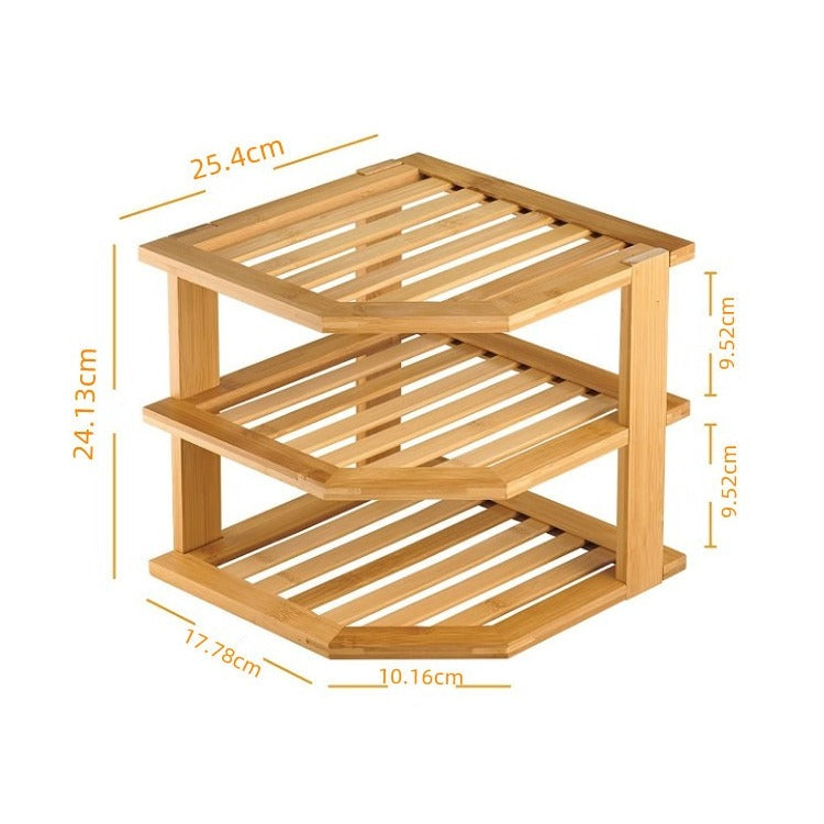 3-Tier Bamboo Kitchen Storage Shelf for Countertop