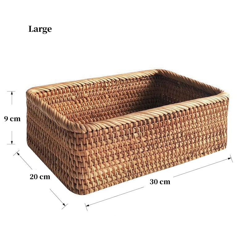 Rattan Woven Rectangular Basket -Large