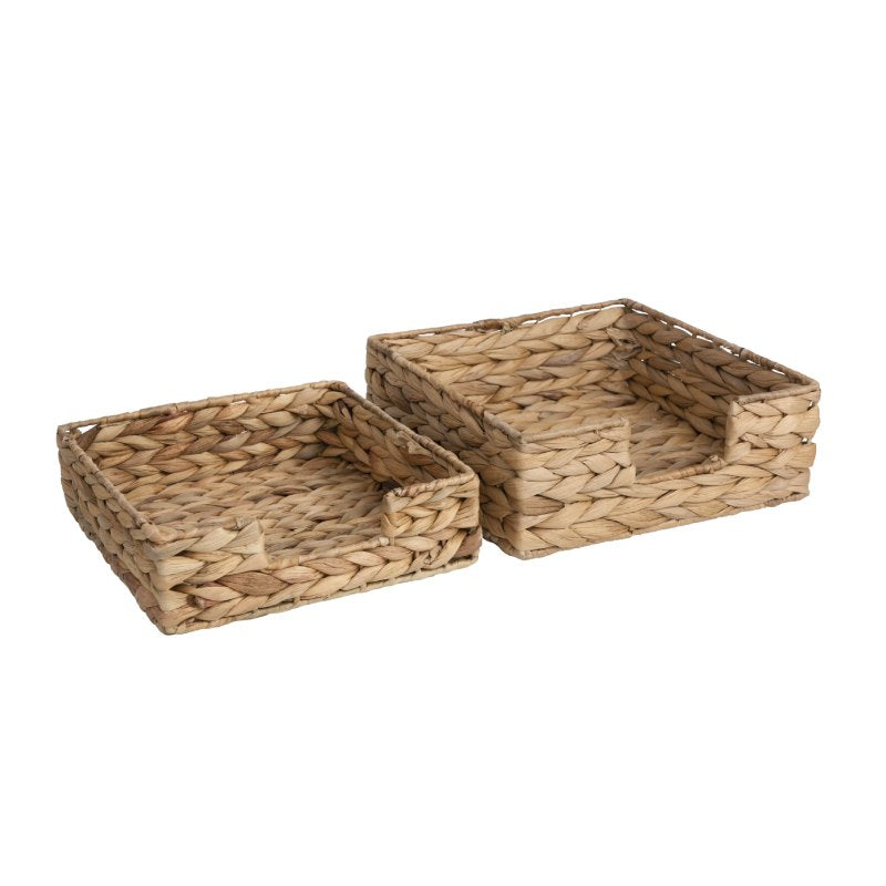 Eco-Friendly Hyacinth Wicker Baskets for Storage Wholesale (2 PSC )