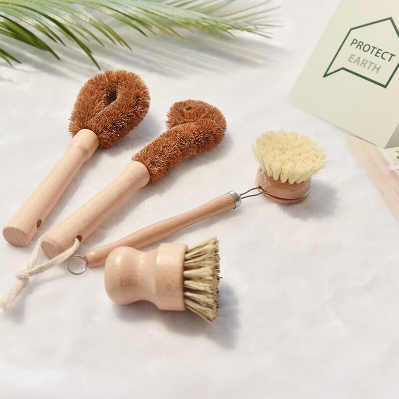 Wooden Cleaning Brush Set 4 Pieces – GreenLivingLife
