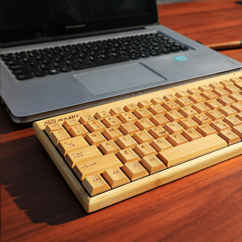 Eco-Friendly Wooden/Bamboo Keyboard With Wireless Bluetooth