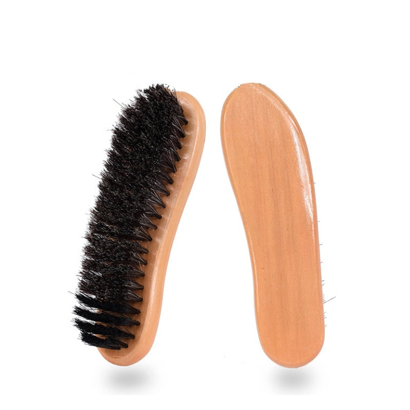 Premium Bamboo Horsehair Shoe Brush for Cleaning Shoes, Boots & Other Leather Care