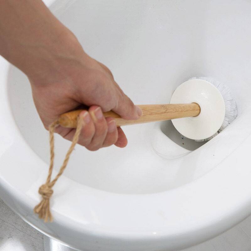Best Bamboo Toilet Brush with Long Handle for Bathroom Cleaning