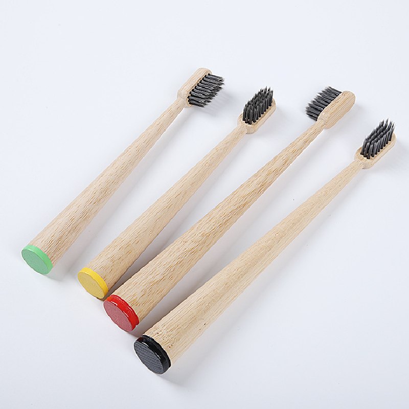 Eco Friendly Bamboo Toothbrush with Round Handle for Adults and Kids (Set of 3)