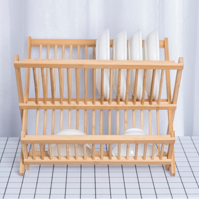 Collapsible Bamboo Dish Drainer