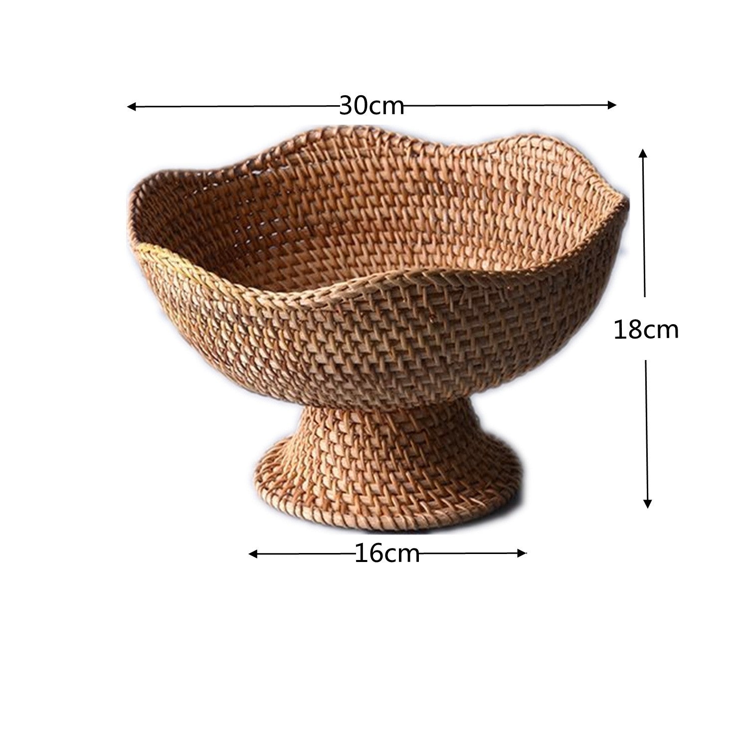 Footed Fruit Rattan Bowl