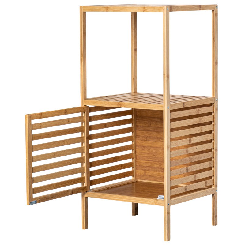 Freestanding Bamboo Bathroom Shelf Organizer
