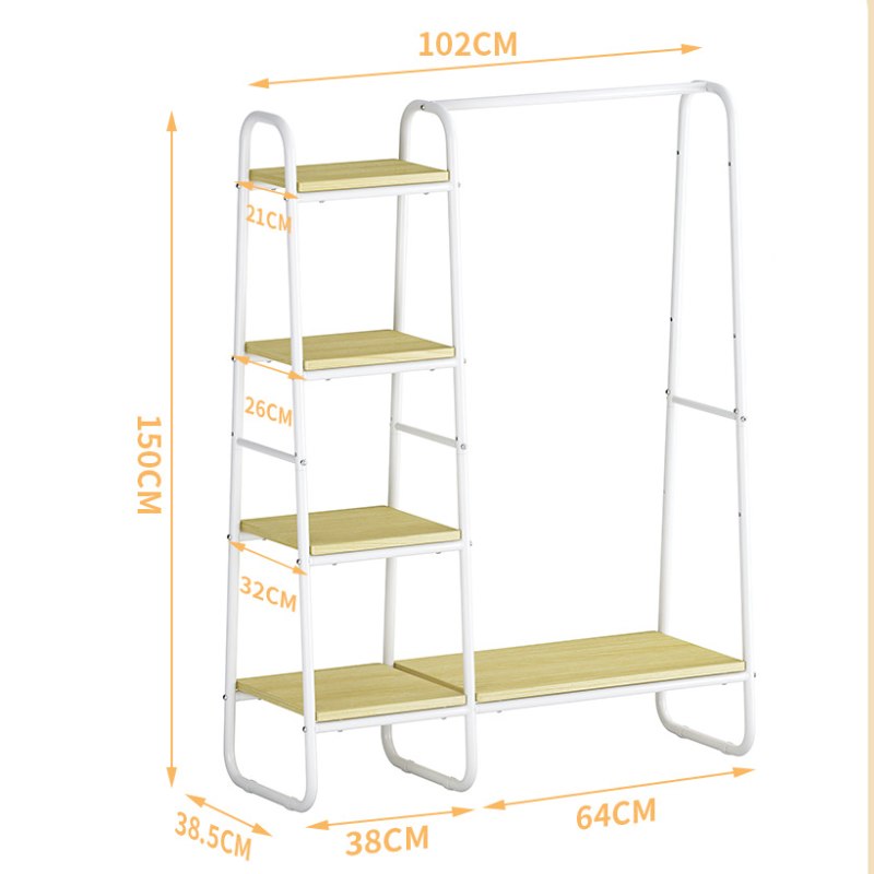 Freestanding Clothes Rack with Shelves