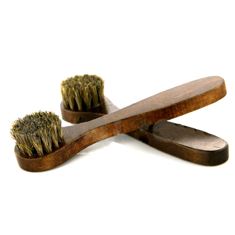Natural Horsehair Shoe Polish Brush for Shoes / Boots / Leather Clothing