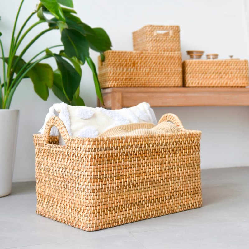 Large Natural Wicker Laundry Basket
