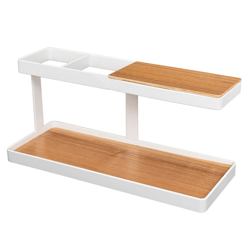 Metal Rack/Holder With Wooden Tray