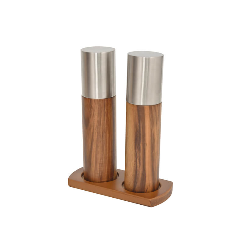Creative Acacia Wood Pepper Mill Grinder With Acrylic Body For