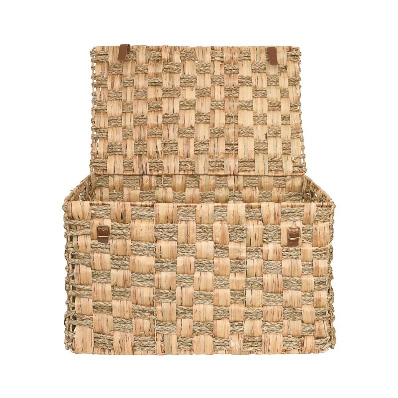 Rectangular Natural Woven Rattan Baskets with Handles